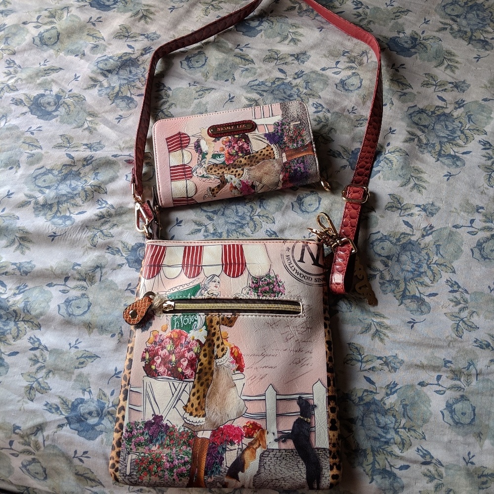 Nicole lee hand bag and wallet set